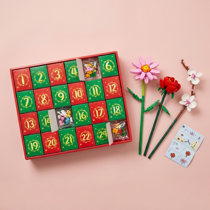 What's inside: numbered boxes and finished flowers